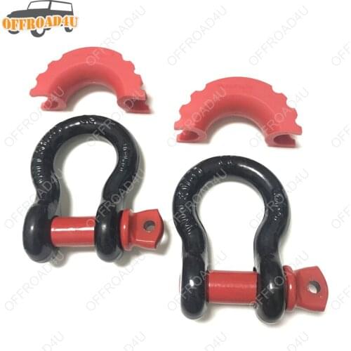 Heavy Duty 4.75T Winch Shackle With Cover 3/4" D Shackle+Shackle Isolator for Towing Rope Hauling Recovery Tow Strap Shackle 4WD