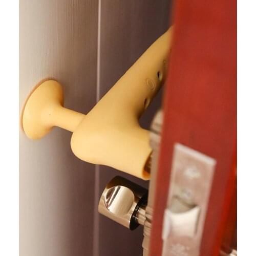 Thickened Door Handle Protector Bedroom Bump Proof Bathroom Punch-Free Silicone Collision Pad Suction Door Stopper