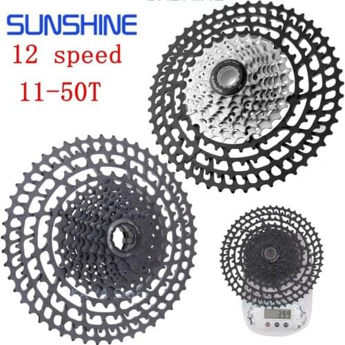 SUNSHINE 12 speed 11-50T MTB bicycle Free wheel ultralight 399g Bike cassette Wide Ratio mountain bike parts