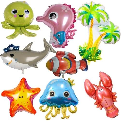 1pc Large Sea Animals Foil Balloons Beach Balloon Baby Shower Wedding Birthday Party Decorations Kids Globos Ocean Theme Ballons