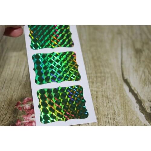 4.6x3.5cm Green Hologram Frame Sticker Labels