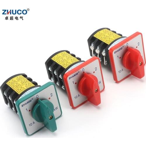 ZHUCO HZ5D-10/1.7 M05 M06 1.7KW 10A Induction Motor Reversible Transfer Switch Two Voltage Three-pole Universal Cam Switch