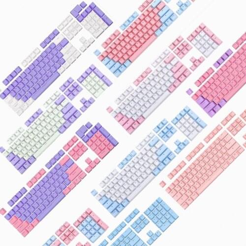 104Pcs Dual Colors Backlight Personality Keycaps Replacement Kit for Mechanical Keyboard