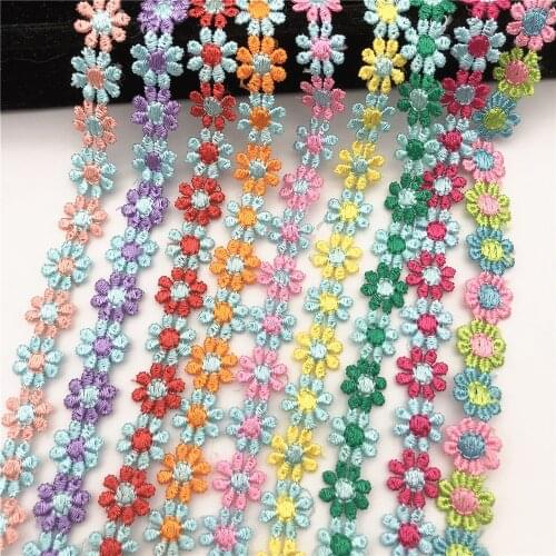 15yards Small Colorful Flower Venice Lace Trim for Wedding Dress Decor Sewing Craft for toy and children