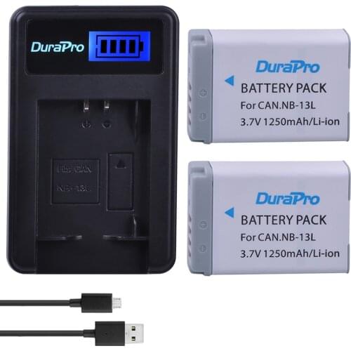 2pc NB-13L NB 13L NB 13L 1250mAh Rechargeable Camera Battery + USB Charger for Canon G5X G7X G9X G7 X Mark II SX720 HS Bateria
