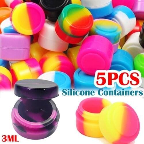 5ml Silicone Empty Cosmetic Jar Mini Face Cream/Lotion/Cosmetic Travel Containers makeup sample bottle Wax Oil Storage Container