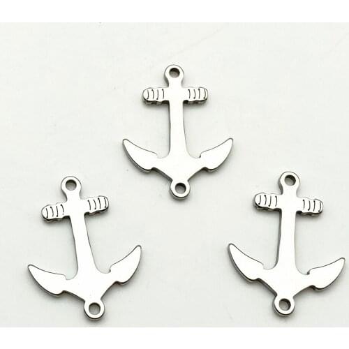 5pcs 17*22mm Sailing Anchor Pendant 100% Stainless Steel Anchor Charms Handmade Diy Jewelry Making