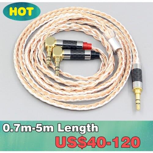 6.5mm XLR 16 Core OCC Silver Plated Mixed Headphone Earphone Cable For Verum 1 One Headphone Headset L Shape 3.5mm Pin LN007665