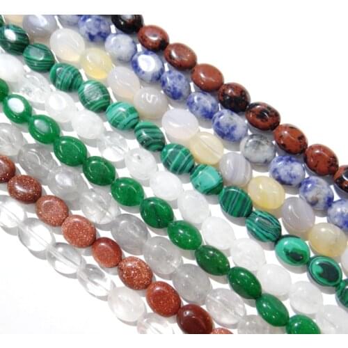 8x10mm Natural tiger eye stone crystal Agates oval shape Beads for DIY Jewelry Making Bracelet necklace 40pcs strand