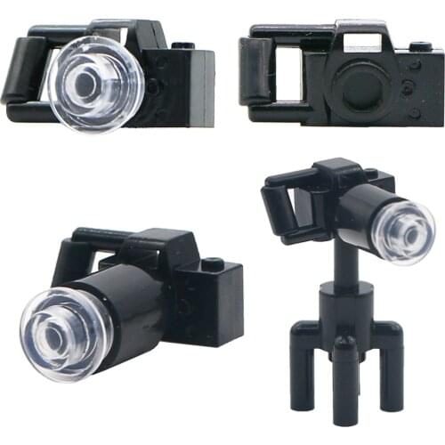 City Figure Camera Accessories Building Blocks Lens Utensil Tripod Holiday Maker MOC Bricks Toys For Children Compatible Blocks