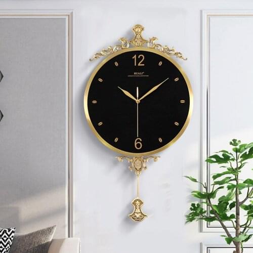Silent Luxury Gold Wall Clock Modern Design Living Room Nordic Wall Clock Decor Metal Zegar Scienny Home Decoration JJ60WC
