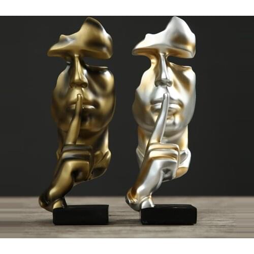 Silence is a golden figure, abstract handicraft decoration, living room TV cabinet, wine cabinet, home furnishing resin crafts