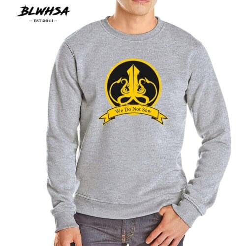 BLWHSA The Game Cotton Men Sweatshirts Long Sleeve O-neck Autumn Winter Print We Do Not Sow Casual Fashion Mens Hoodie