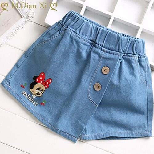 Children Clothing Kids Shorts Summer New Kids Toddler Minnie Pattern Washed Cotton Childrens Shorts for Girls Boys Pants 1-6Y
