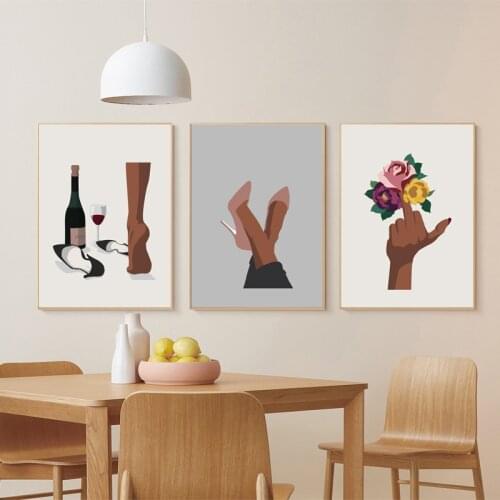 Feminist Art Prints Middle Finger Flower Poster Girls Power Wall Art Pictures Canvas Painting Female Gifts Woman Room Home Decor