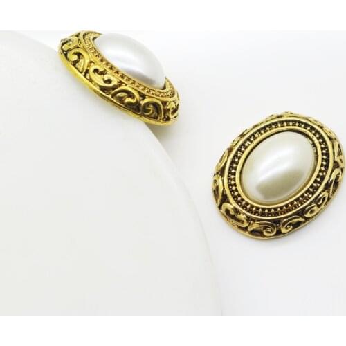 Hot 10pcs/set 17*22mm Oval Flatback Buttons Pearl button wedding decoration Diy Buckles Diamante Cryusta New 2018