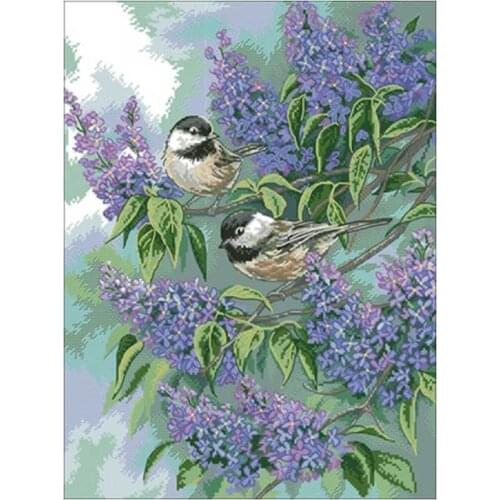 Tit and Lilac patterns Counted Cross Stitch 11CT 14CT 18CT DIY Chinese Cross Stitch Kits Embroidery Needlework Sets home decor