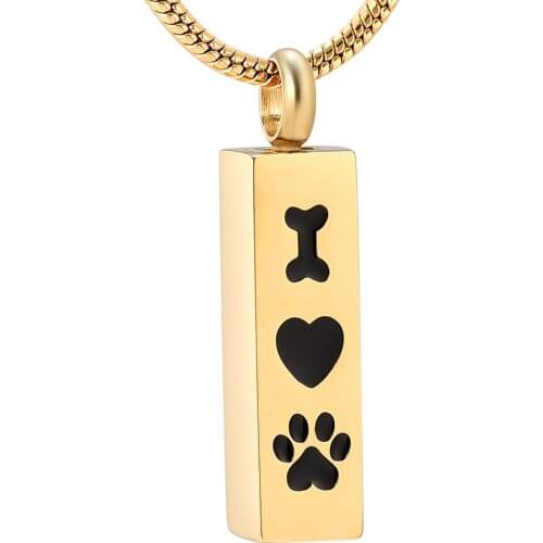 Cube Bar Urn Pendant Necklace Memorial Ash Keepsake Stainless Steel Cremation