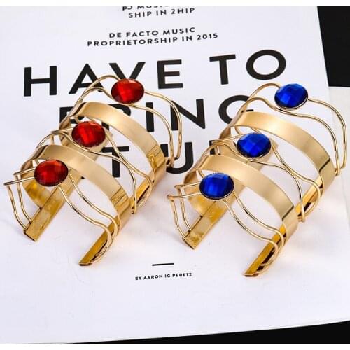 LZHLQ Women Crystal Bangles Inlaid Metal Trend Big Bangles Couple Best Gift Wedding Party Jewelry