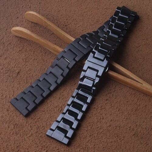 Matte Black Watchband ceramic or Polished watchbands for smart watches wrist band Fit Gear S3 22mm fashion promotion watch strap