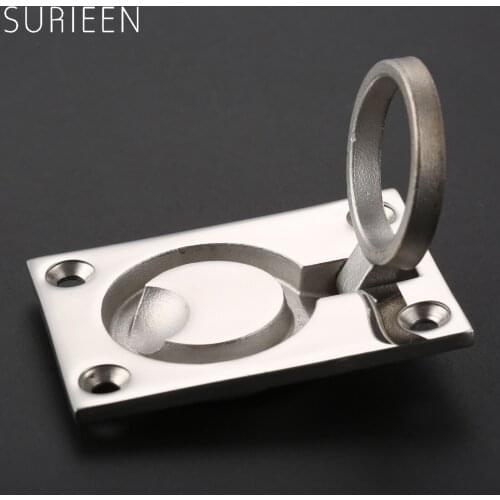Marine Stainless Steel 316 Hatch Latch Locker Cabinet Flush Mount Lifting Ring Pull Deck Cover Handle Floor Buckle Boats 63x44mm