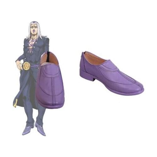 JoJos Bizarre Adventure Golden Wind Leone Abbacchio Cosplay Boots Shoes Purple Men Customized Accessories Halloween Party Shoes