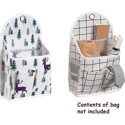 Wall-Mounted Storage Bag Behind The Door, Cotton and Linen Cloth Art, Large-Capacity Storage Hanging Bag with Hanging Hole