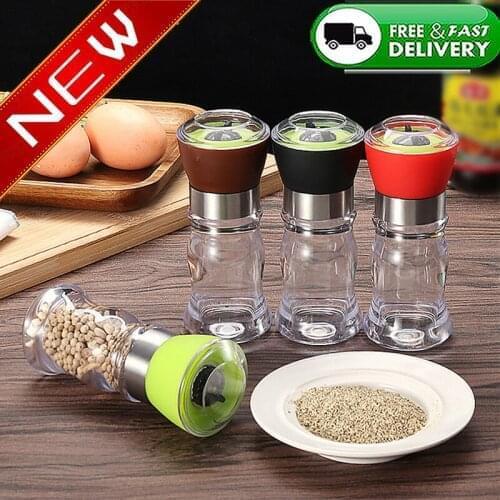 2020 Newest Stainless Steel Mill Salt Pepper Manual Bottle Grinder Glass Kitchen Tool Pepper Grinder Bottle Kitchen Accessories