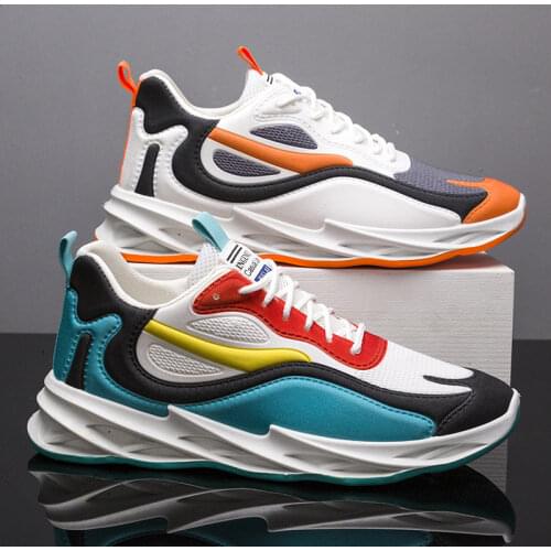 2021 new color matching lace-up blade shoes breathable sneakers autumn high-quality lightweight fashion trend running shoes men
