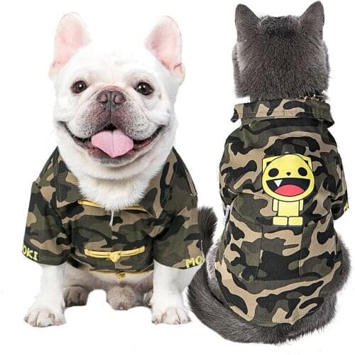 Dog clothes dog clothes for small dogs dog costume french bulldog pets dog jacket Camouflage jacket dog coat christmas clothes
