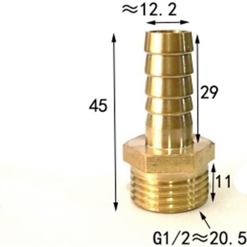 Especially Thick DN15 1/2" BSP Male x 12mm Hose Barb Tail Brass Coupling Joint Pipe Fitting Water Gas
