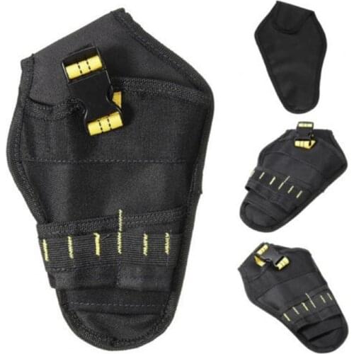 Portable Electric Drill Belt Bag Holster Cordless Electrician Tool Bag Bit Holder Belt Pouch Waist Cordless Drill Storage Pocket