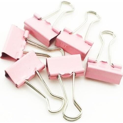 Pink Mini Metal Paper Clips 15/19/25/32/41/51mm Colorful Candy Color Clip For Book Stationery School Office Supplies SC147