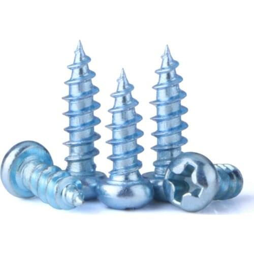 100pcs M3 5/6/8/10/12/16/18/20/25/30mm Zinc Steel Phillips Pan Head Self Tapping Drilling Screws