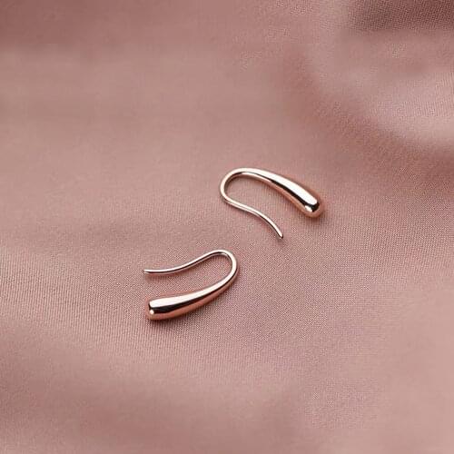 Personality Water Drop Silver Rose Gold Earrings Silver Color Small Cute Earring For Women Girl Gifts Trendy Irregular Earring
