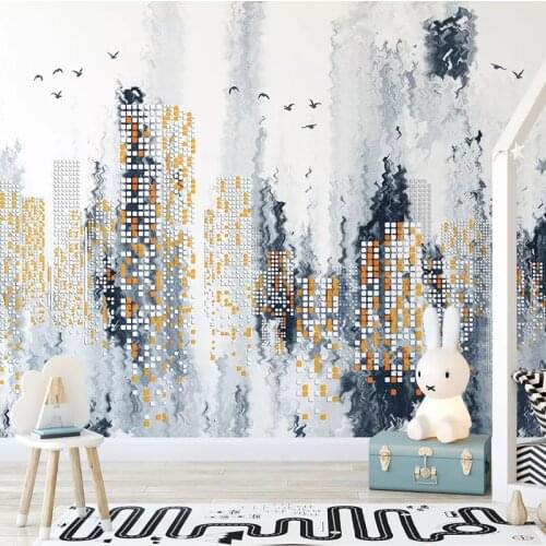 Modern Abstract Minimalist City Night Mural Custom Wallpaper Custom Size Living Room Bedroom Backdrop Home Decor Wall Paper Roll