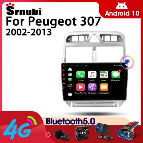 Android 10.0 2 Din Car Stereo Audio Radio for Peugeot 307 2002-2013 Multimedia Video Touch Screen Player 4G Wifi Speaker MP5 DVD