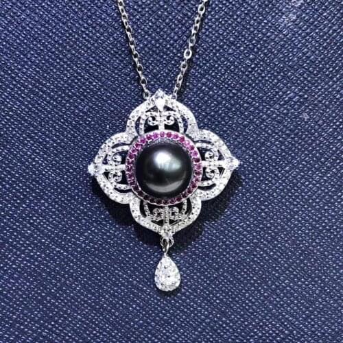 Bridal New DIY Mount 925 Sterling Silver Pendant Base Settings Mountings Findings Parts for Pearl Crystal Jade Agate 5pcs/lot