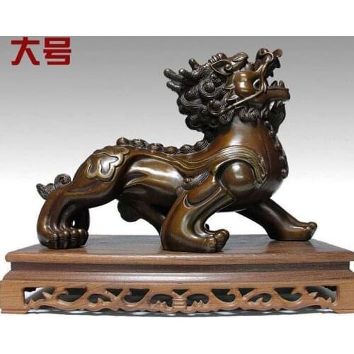 TOP ART # office home store Money drawing divine animal Mascot # efficacious avoiding evils Talisman Pi Xiu bronze statue