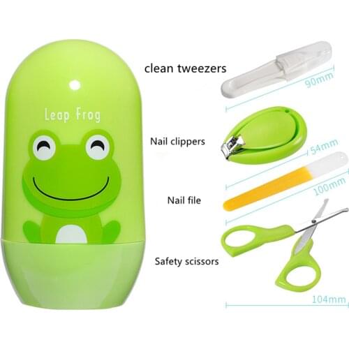 4PS Newborn Baby Nail Trimmer Baby Nail Care Set Kids Safe Portable Nail Clipper Scissor File Tweezer Scissors Tweezers Kits