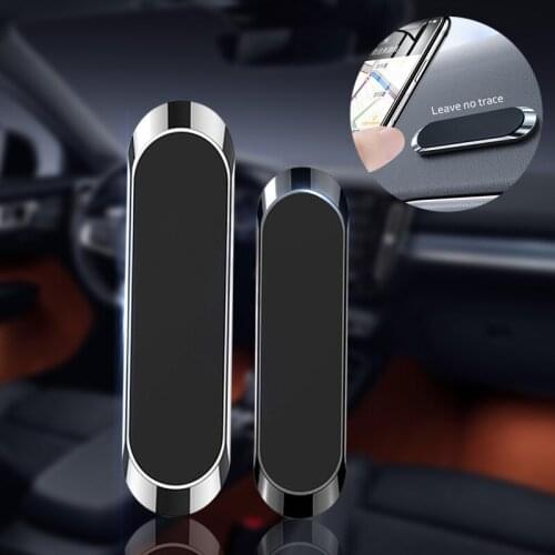 Universal Magnetic Car Holder Mini Strip Shape Mobile Phone Mount 360 Degree Rotation Magnet Stand For iPhone 12 Xiaomi 11 Redmi