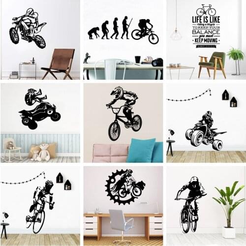 Vantage Sport Bike Boy Wall Sticker Removable Wall Stickers Diy Wallpaper Bedroom Decor Boys Girls Decal Mural