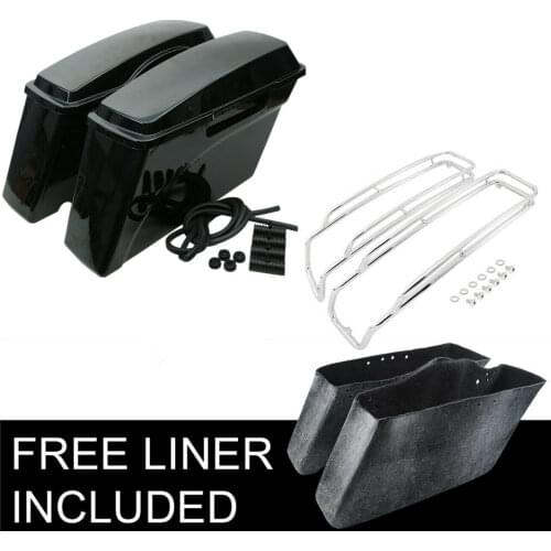 Motorcycle Saddlebag Lid Top Rail Guard For Harley Touring Road King Road Glide Electra Glide 1994-2013