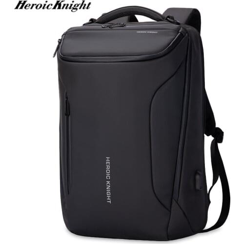 Heroic Knight Large Capacity Fashion Men Backpack Multifunctional Waterproof 15.6 inch Laptop Bag Man USB Charging Travel Bag