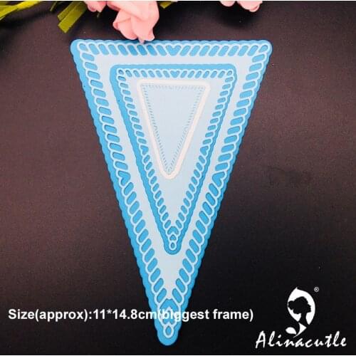 Die cut metal cutting die punch triangle nesting banner Alinacraft Scrapbook album papercraft handmade card stencil art cutter