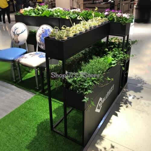 Iron restaurant partition flower stand storage room outdoor balcony fence planter outdoor screen partition flower box terrace