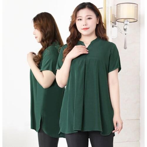 V-neck Elegant Large Size Women Tops Short Sleeve Summer Shirts Female Loose Thin 4XL To 10XL Plus Size Blouses Casual Outerwear