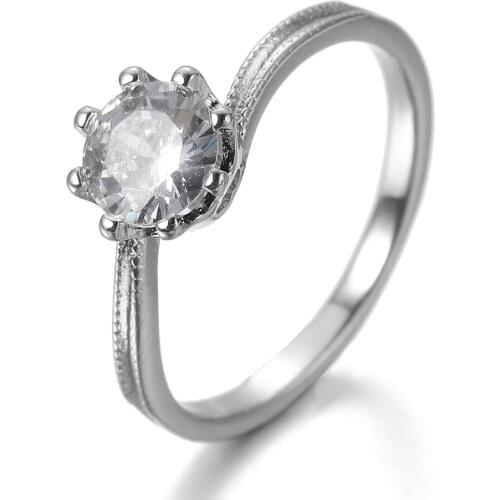 Women Ring Specially Designed for Women Banquet Wedding Ring Fashion Simple Silver Plated Irregular Cubic Zirconia Ring Jewelry