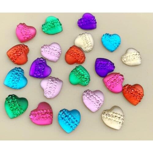 12mm Heart Shape Non Hotfix Glue On Resin Rhinestones Flatback Beads DIY Crafts Jewelry Making Garments Accessories 480pcs -B57