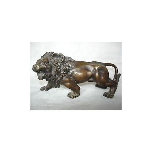 16cm Art brass lion statue Sculpture & Carvings Vintage Silver old copper tools wedding Decoration Brass